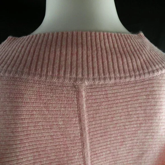 Isaac Mizrahi Live 100% Cashmere Patch Pockets V-neck Pink Sweater Oversize XL - Picture 7 of 9
